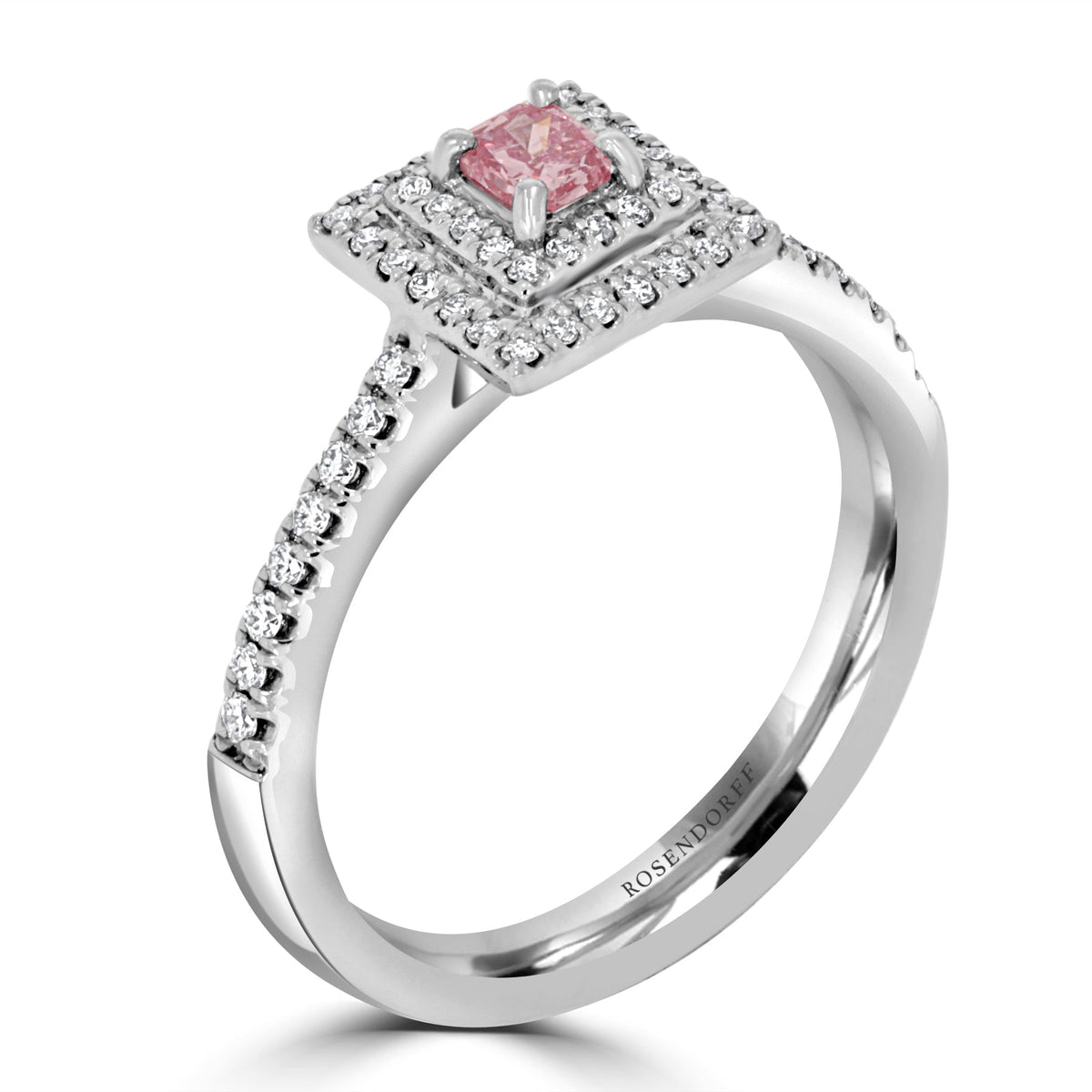 Natural Pink Double Halo Diamond Ring