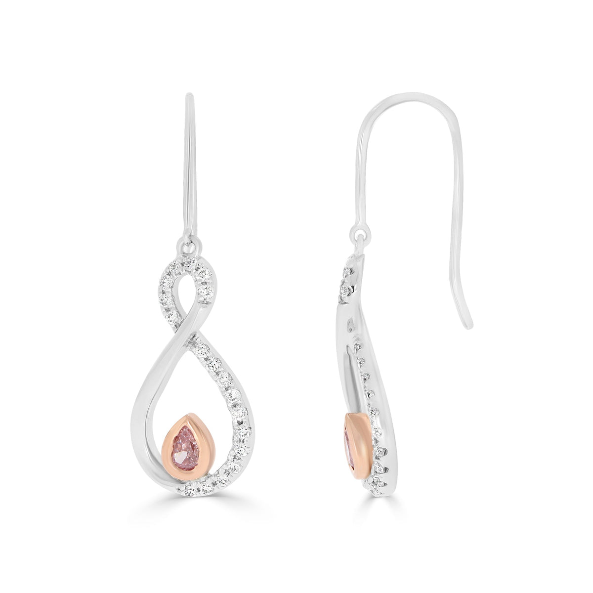Infinity Pink Drop Earrings (6095636758690)