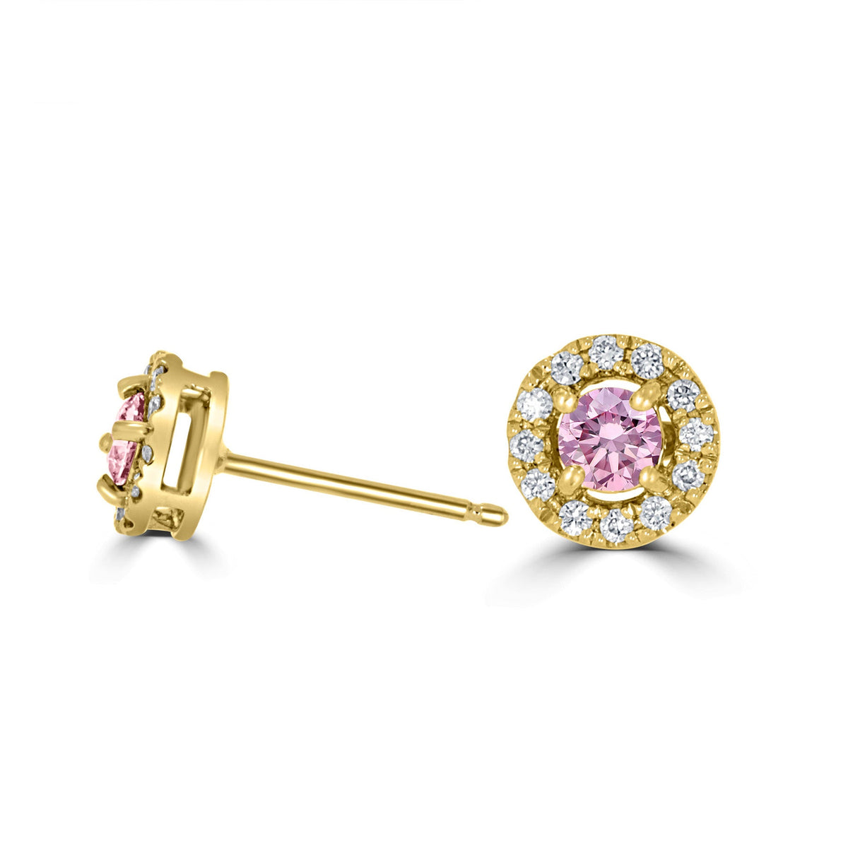 Argyle Pink Diamond Halo Earrings