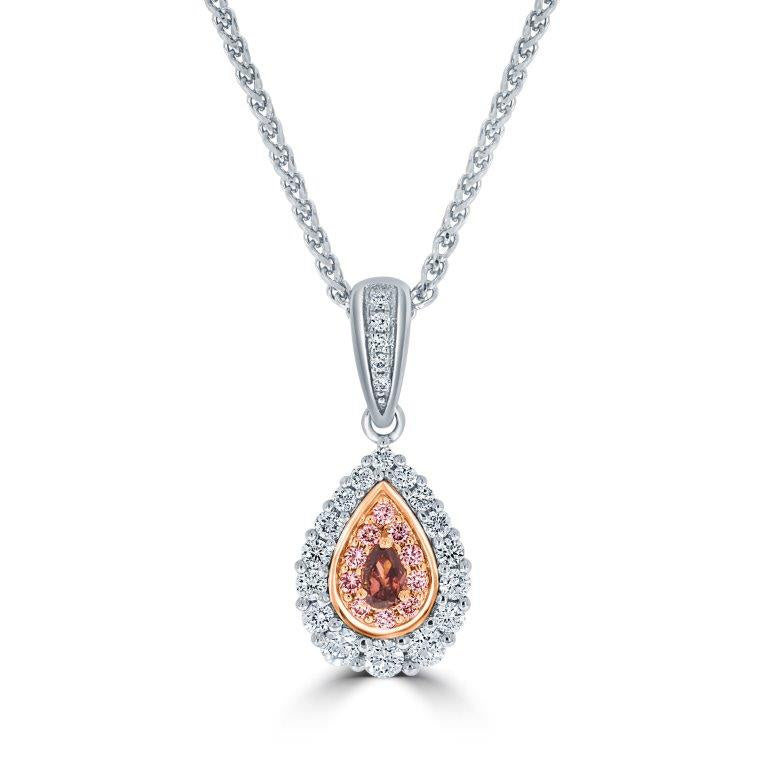 Pink Champagne Diamond Halo Pendant