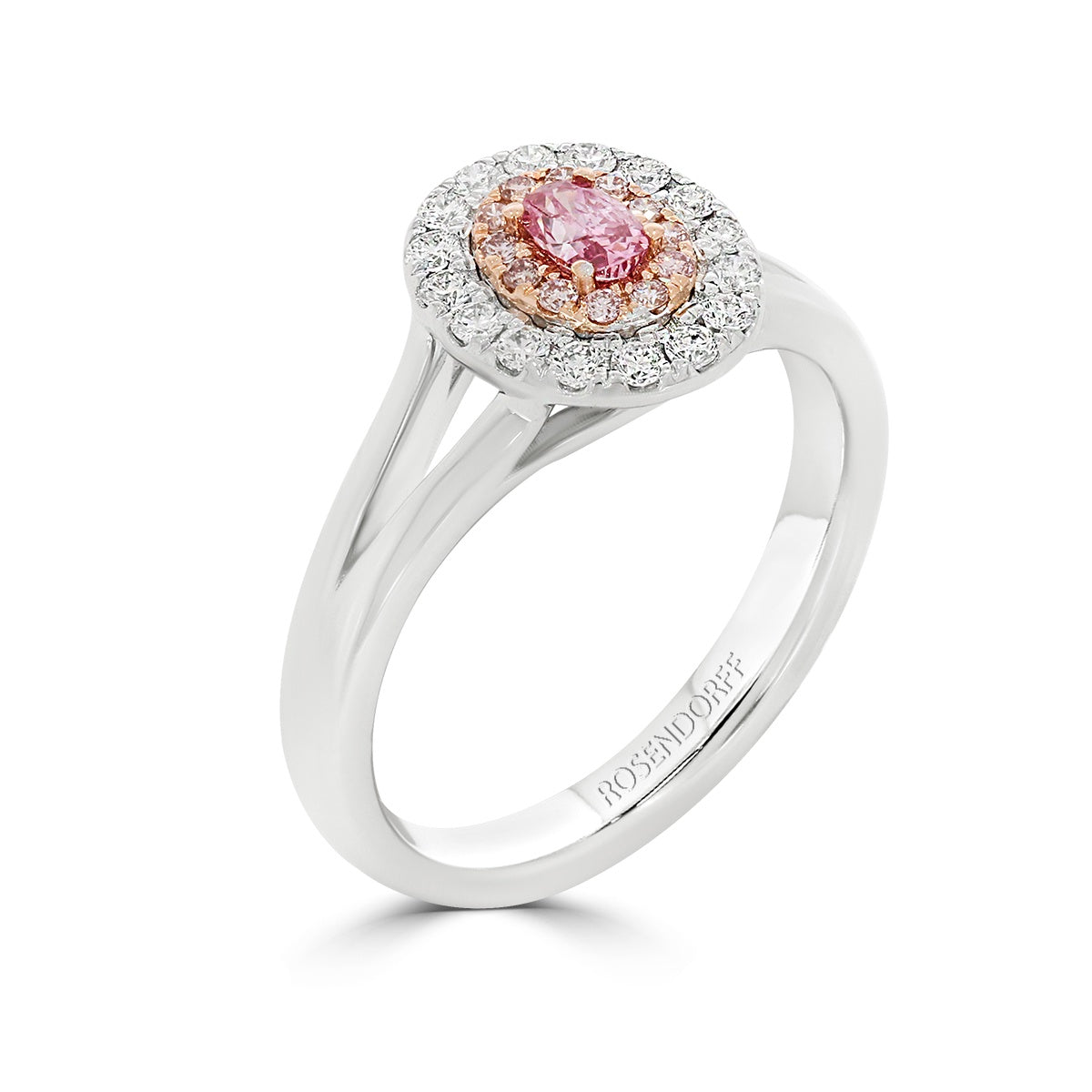 Pink Oval Diamond Ring | 18ct White Gold