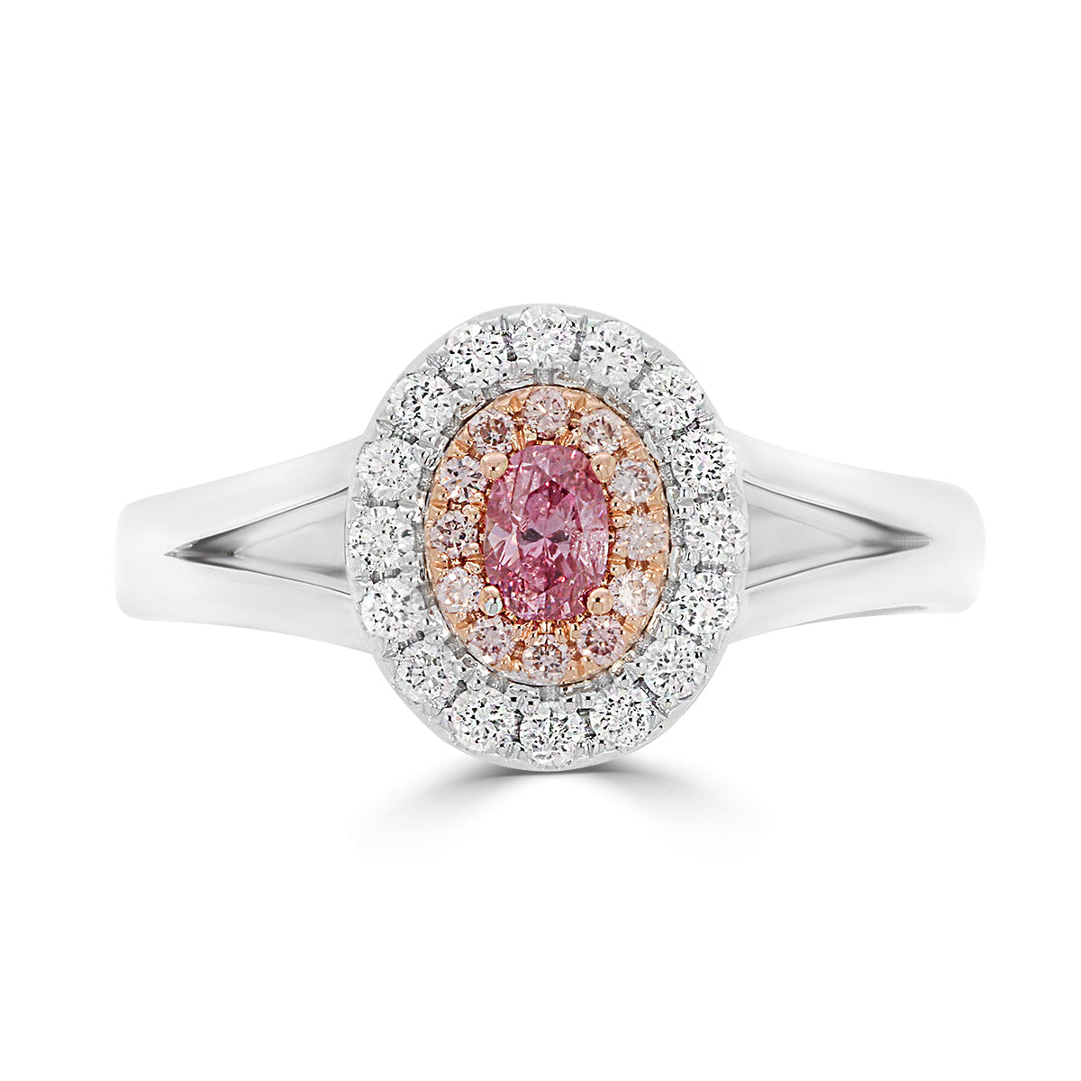 Pink Oval Diamond Ring | 18ct White Gold