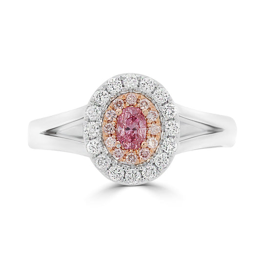 Pink Oval Diamond Ring | 18ct White Gold