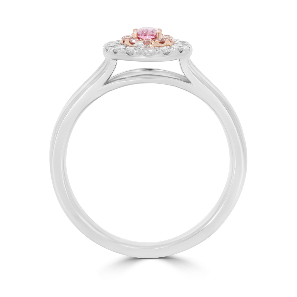 Pink Oval Diamond Ring | 18ct White Gold