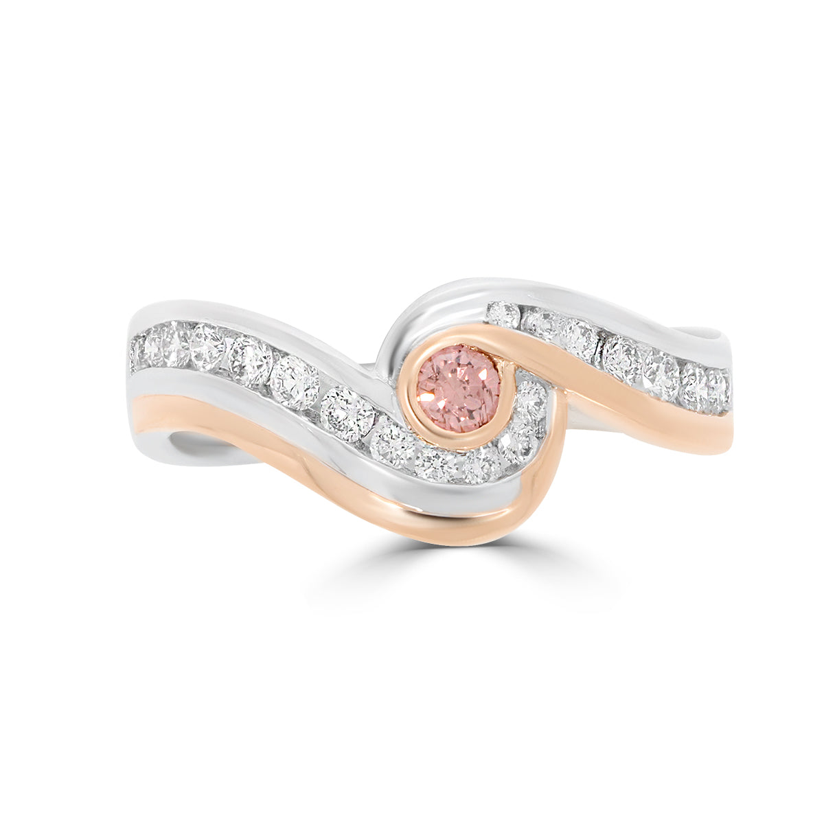 Fancy Intense Pink Twist Ring - Rosendorff Diamond Jewellers