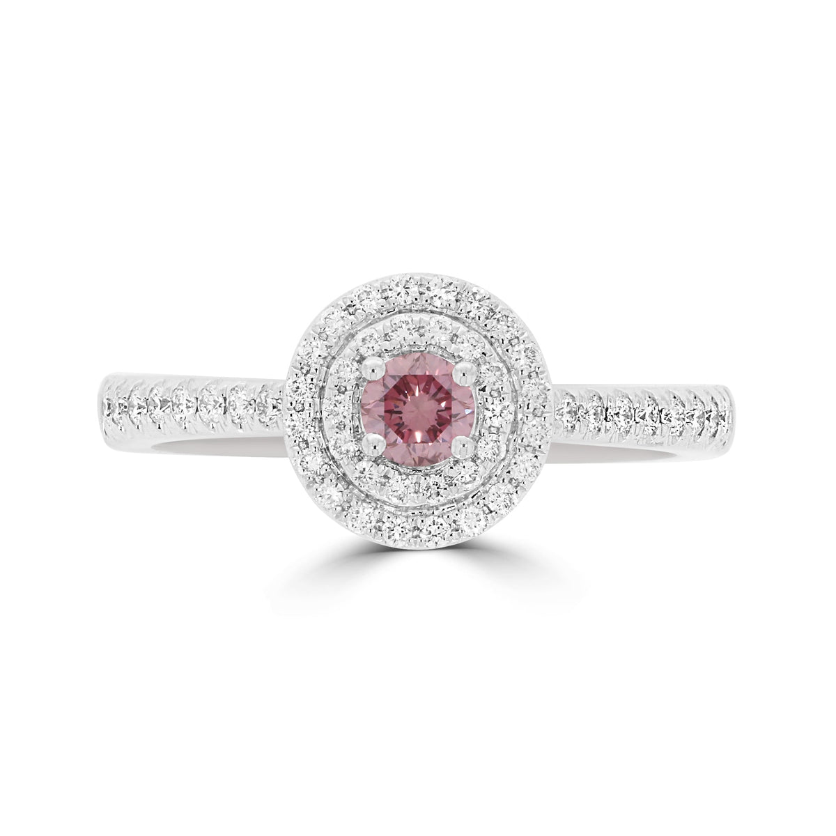 Double Halo Pink Diamond Ring - Rosendorff Diamond Jewellers