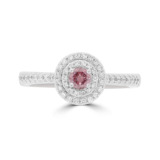 Double Halo Pink Diamond Ring - Rosendorff Diamond Jewellers