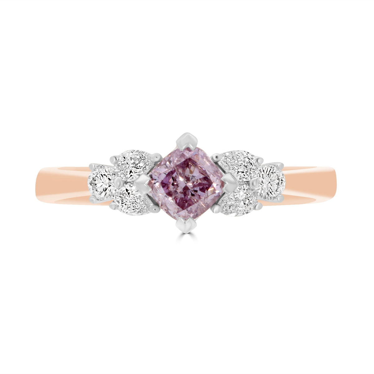 Incredible 0.50ct Fancy Intense Purple Pink Diamond Ring - Rosendorff Diamond Jewellers
