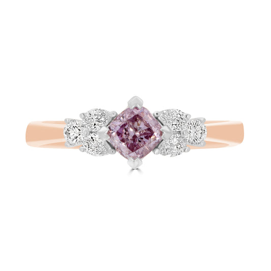 Incredible 0.50ct Fancy Intense Purple Pink Diamond Ring - Rosendorff Diamond Jewellers