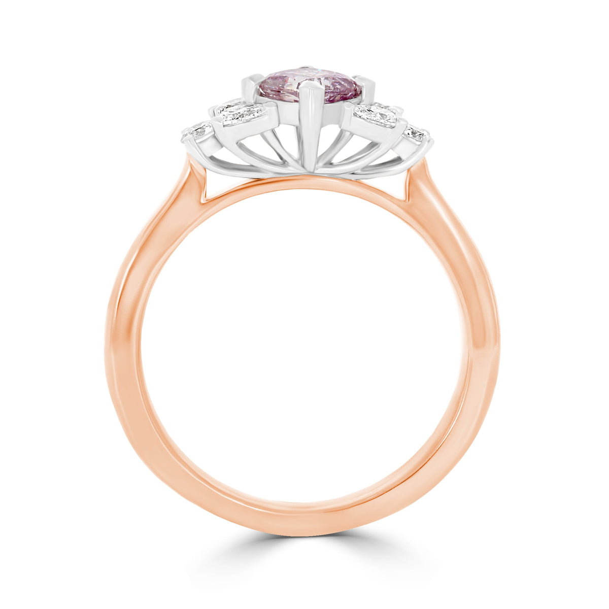Incredible 0.50ct Fancy Intense Purple Pink Diamond Ring - Rosendorff Diamond Jewellers