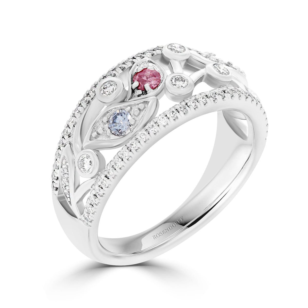 Pink & Blue Diamond Secret Garden Ring