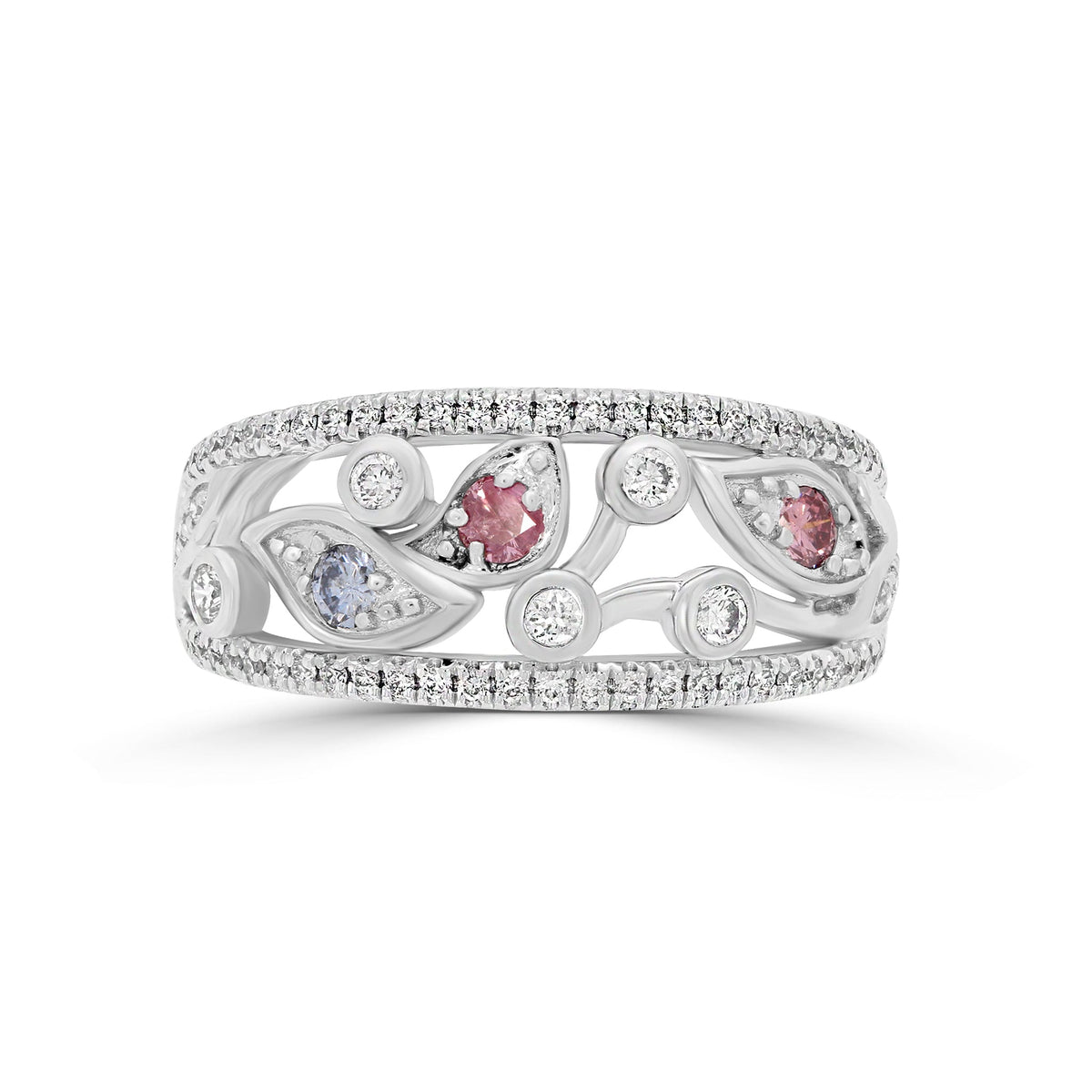Pink & Blue Diamond Secret Garden Ring