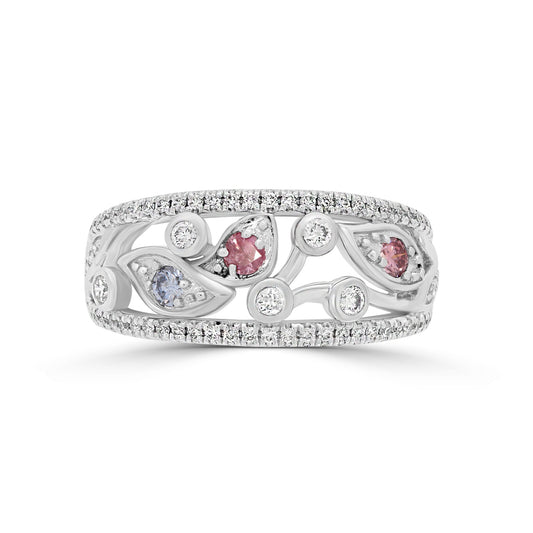 Pink & Blue Diamond Secret Garden Ring