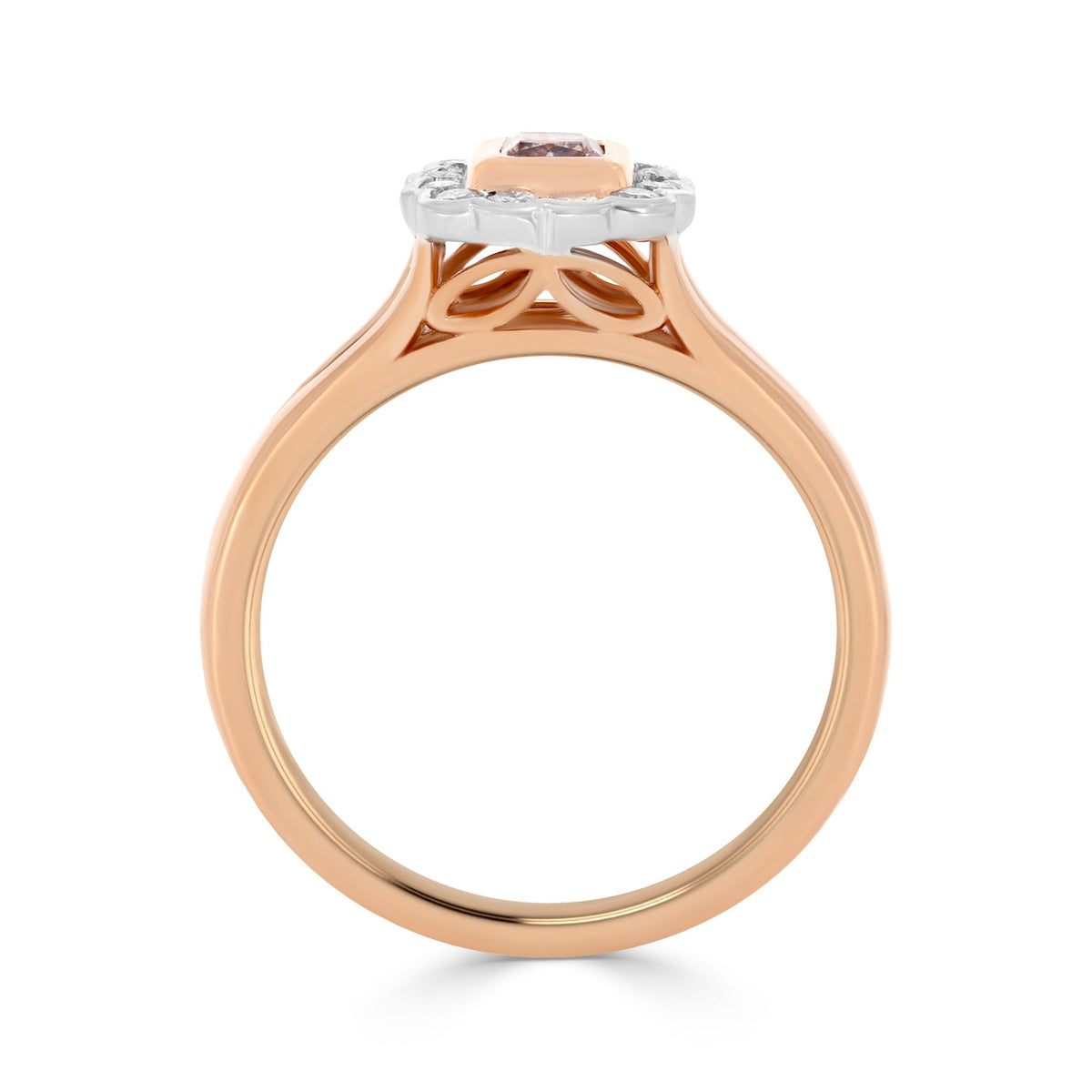 Natural Fancy Pink Halo Ring