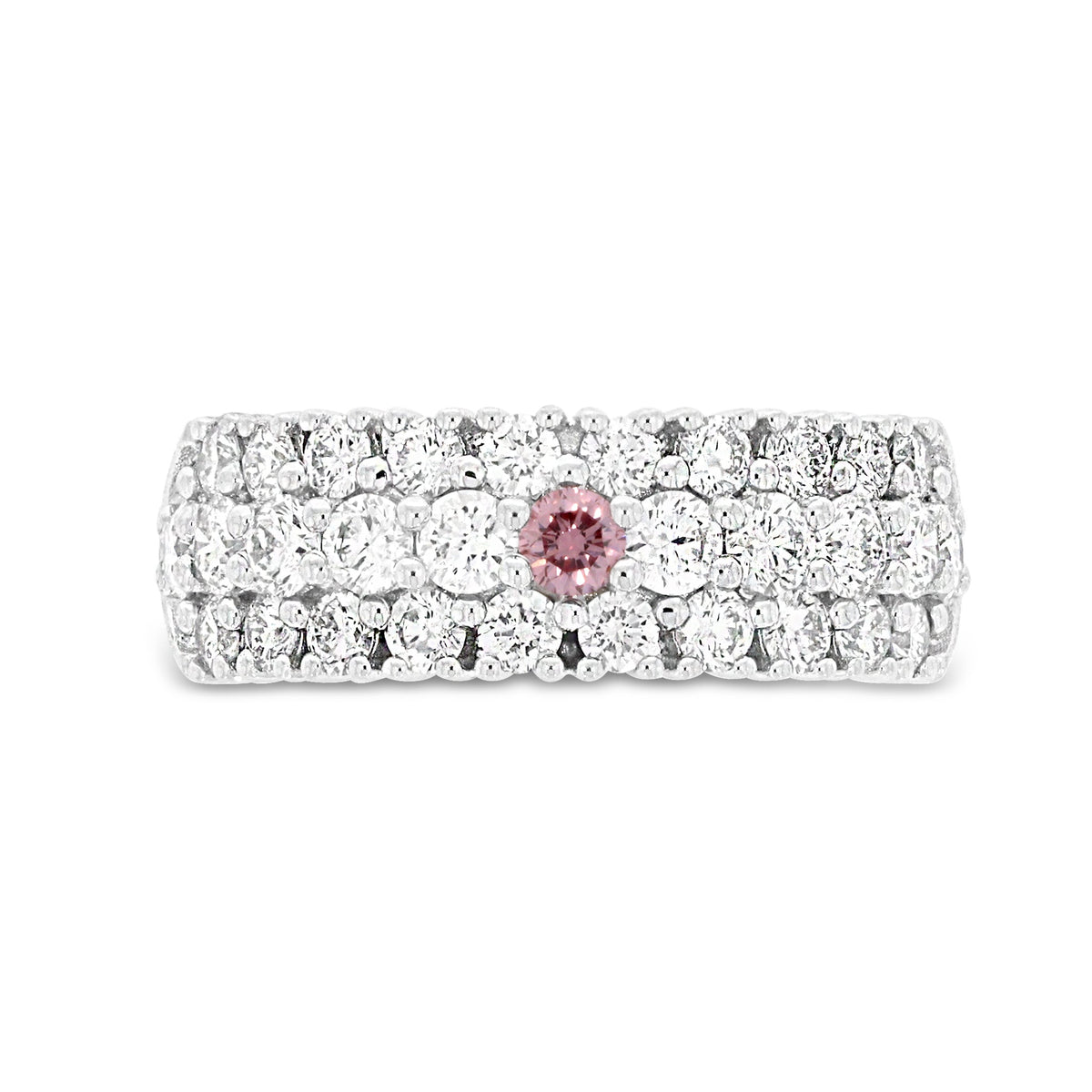 Fancy Deep Pink Diamond Band