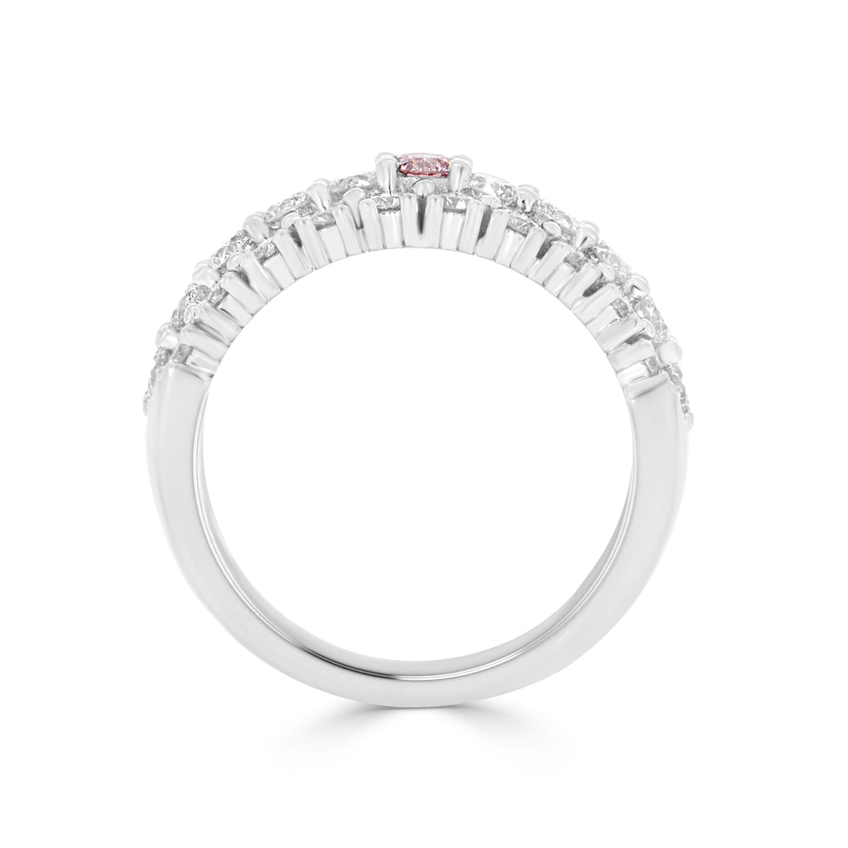 Fancy Deep Pink Diamond Band