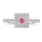Natural Pink Double Halo Diamond Ring