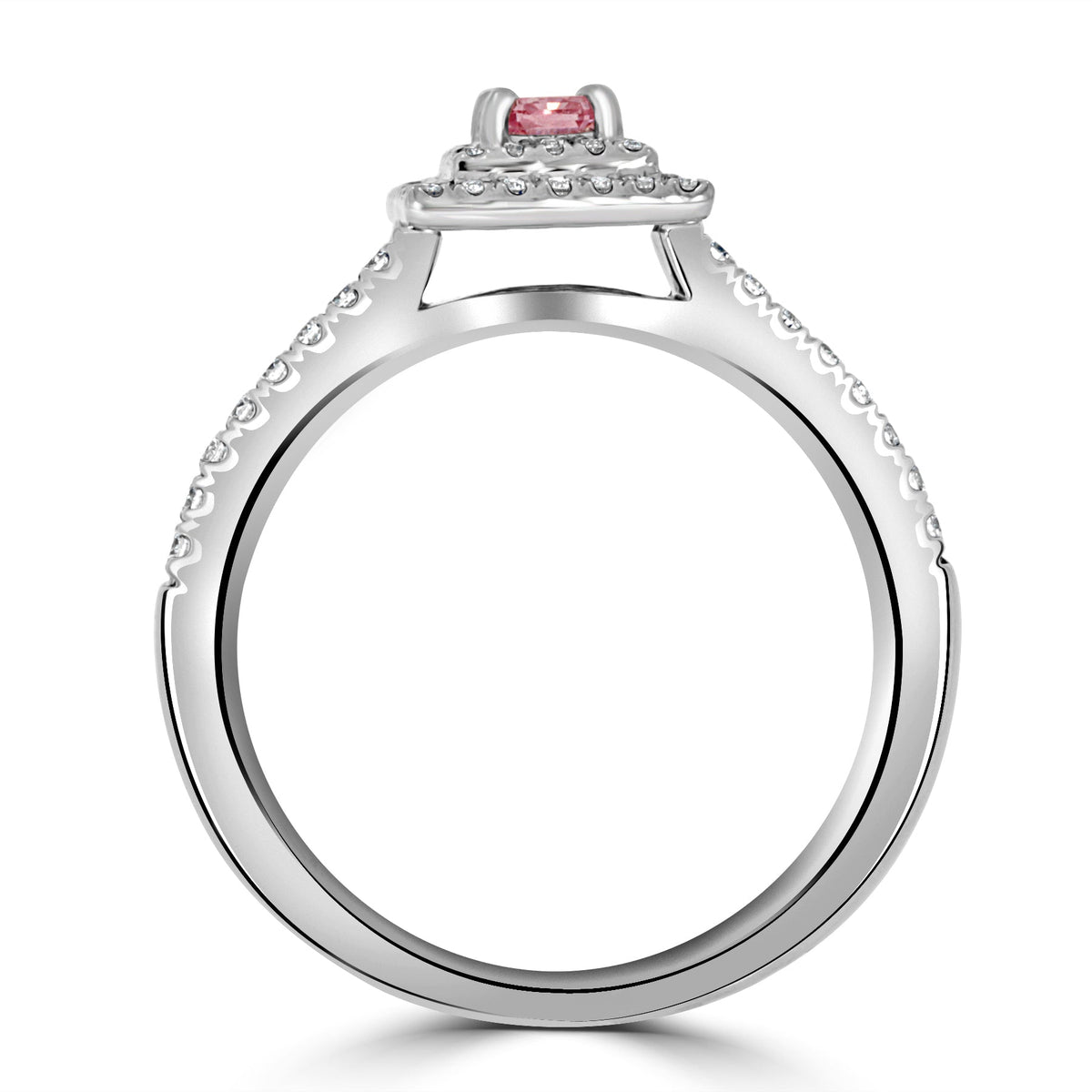 Natural Pink Double Halo Diamond Ring