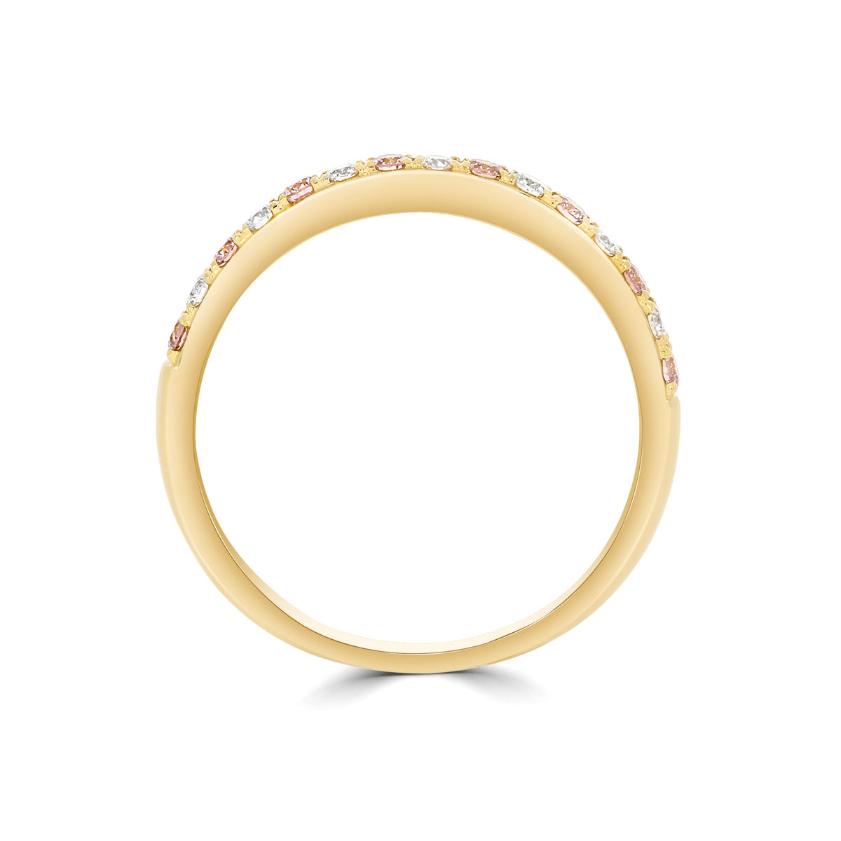 Eminence Pinks & White Diamond Ring in Yellow Gold - Rosendorff Diamond Jewellers