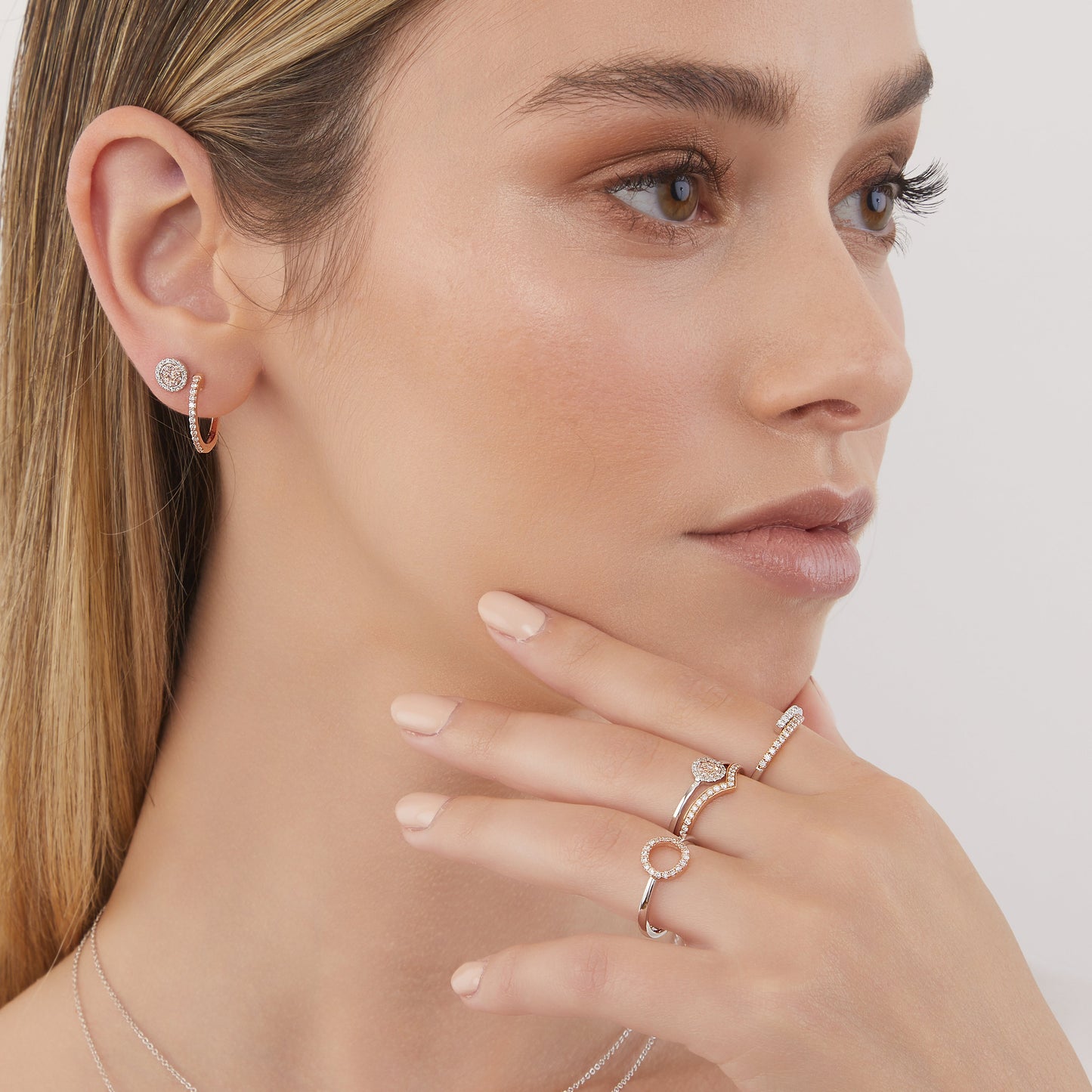 Eminence Pinks Diamond Disc Earrings