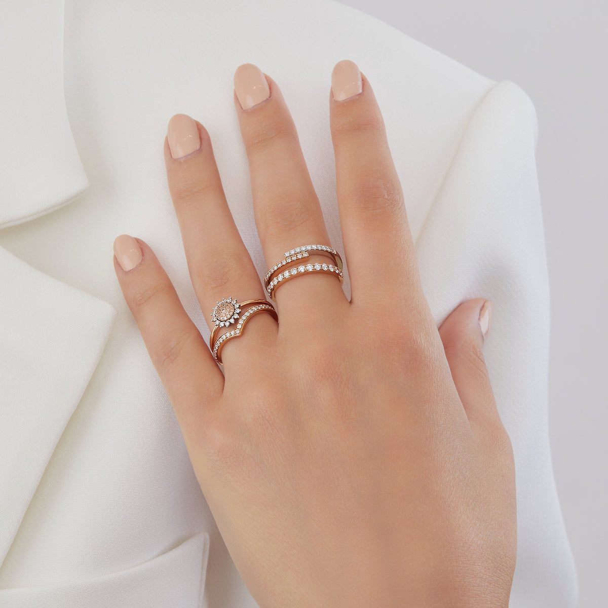 Eminence Pinks Diamond Sunflower Ring