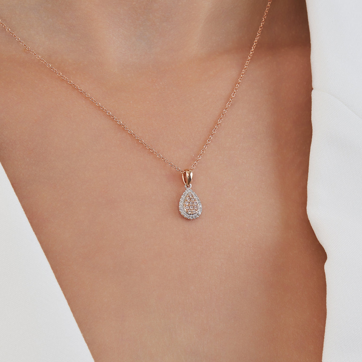 Eminence Pinks Diamond Pear Pendant