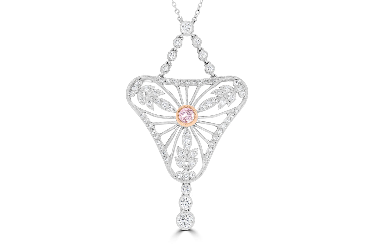 Art Deco Pink Diamond Necklace