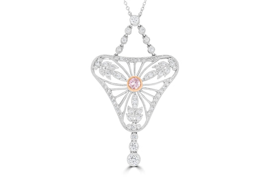 Art Deco Pink Diamond Necklace