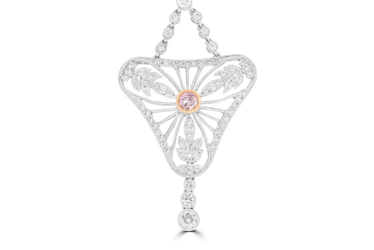 Art Deco Pink Diamond Necklace