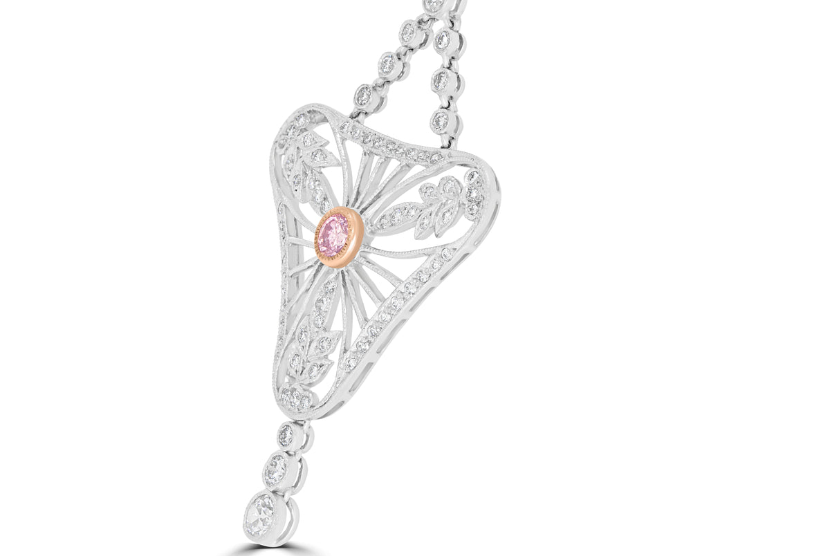 Art Deco Pink Diamond Necklace