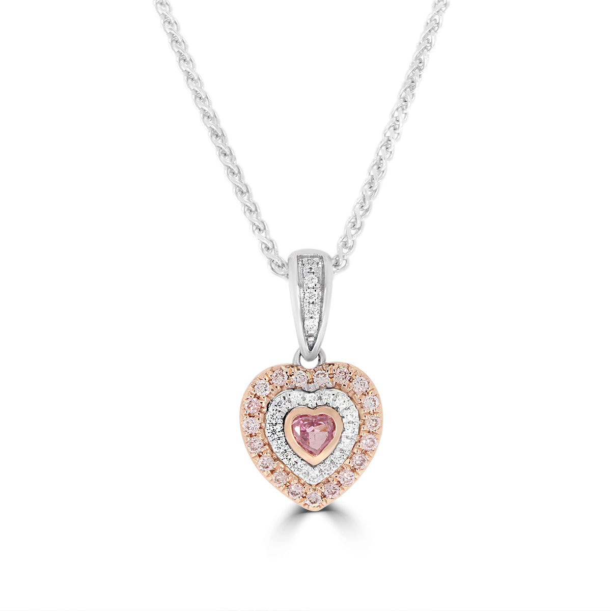 Intense Pink Heart Diamond Pendant - Rosendorff Diamond Jewellers