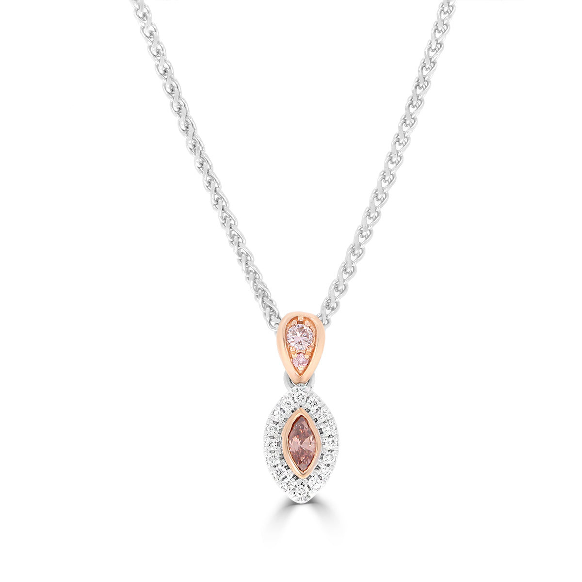 Fancy Pink Marquise Diamond Pendant - Rosendorff Diamond Jewellers