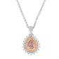 Rare Orangy Pink Pear Cut Diamond Halo Pendant - Rosendorff Diamond Jewellers