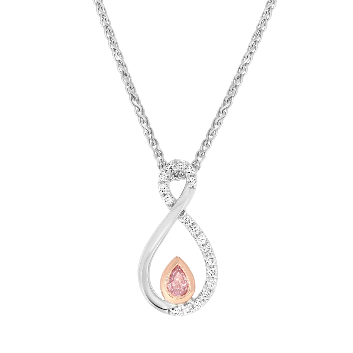 Infinity Pink Argyle Diamond Pendant - Rosendorff Diamond Jewellers