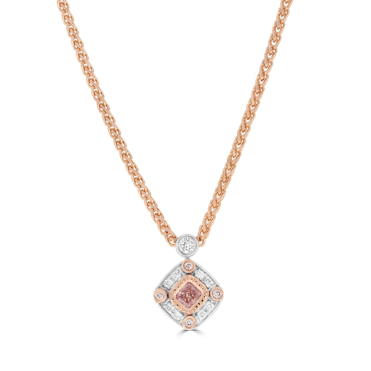 Argyle Pink Cushion Pendant