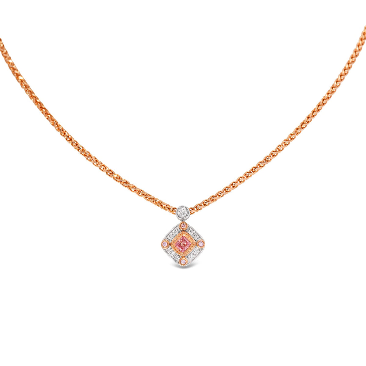 Argyle Pink Cushion Pendant