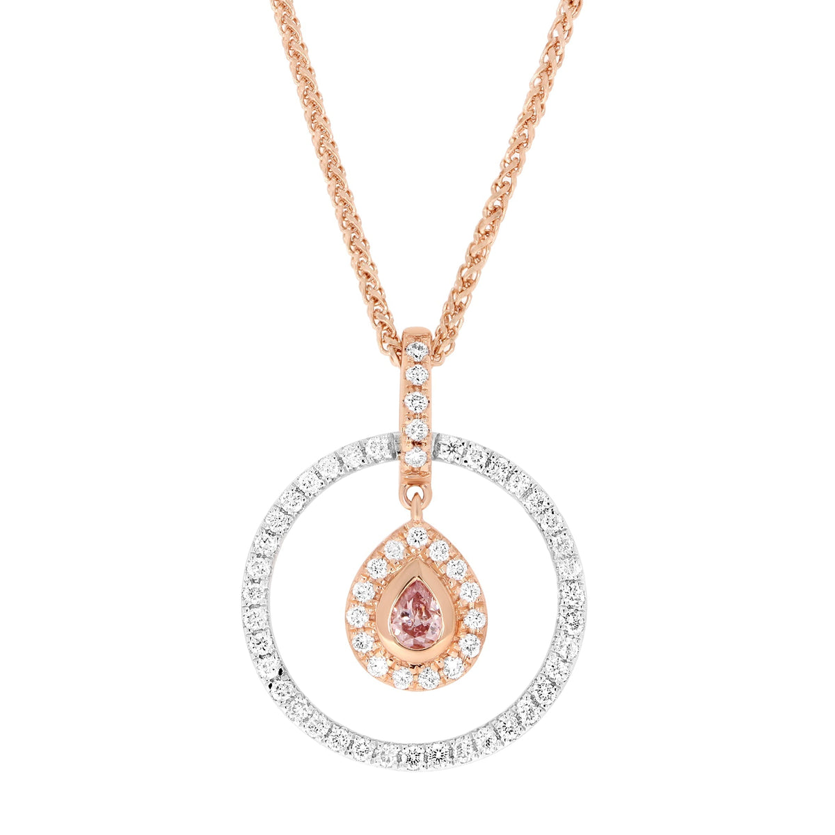 Argyle Pink Double Halo Pendant