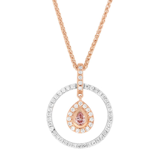 Argyle Pink Double Halo Pendant