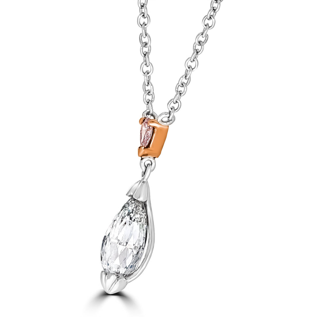 Argyle Pink & Briolette Diamond Necklace