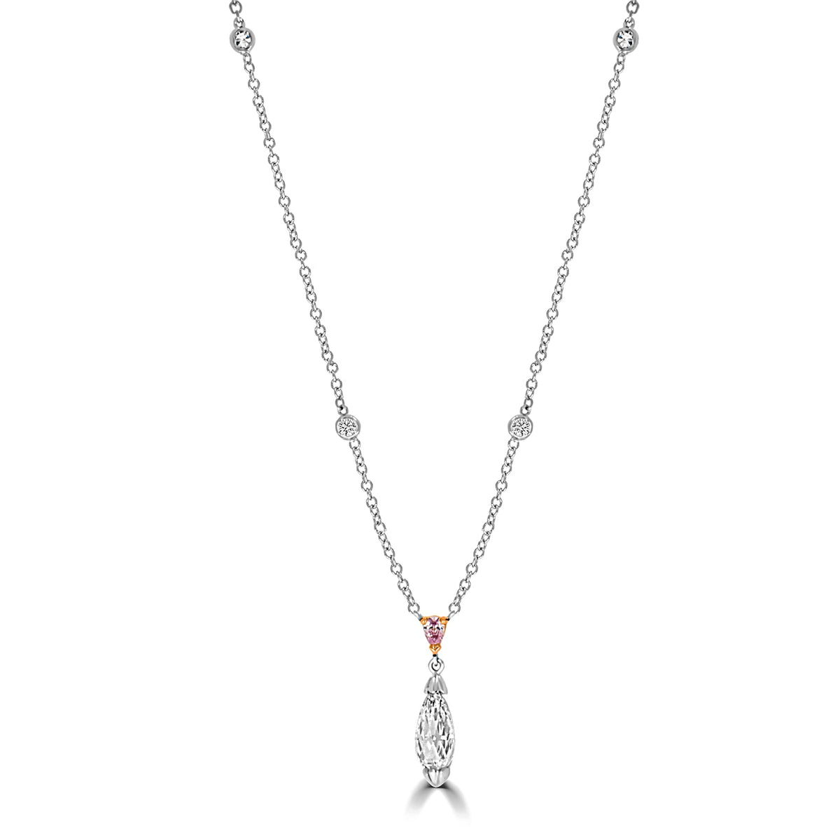 Argyle Pink & Briolette Diamond Necklace