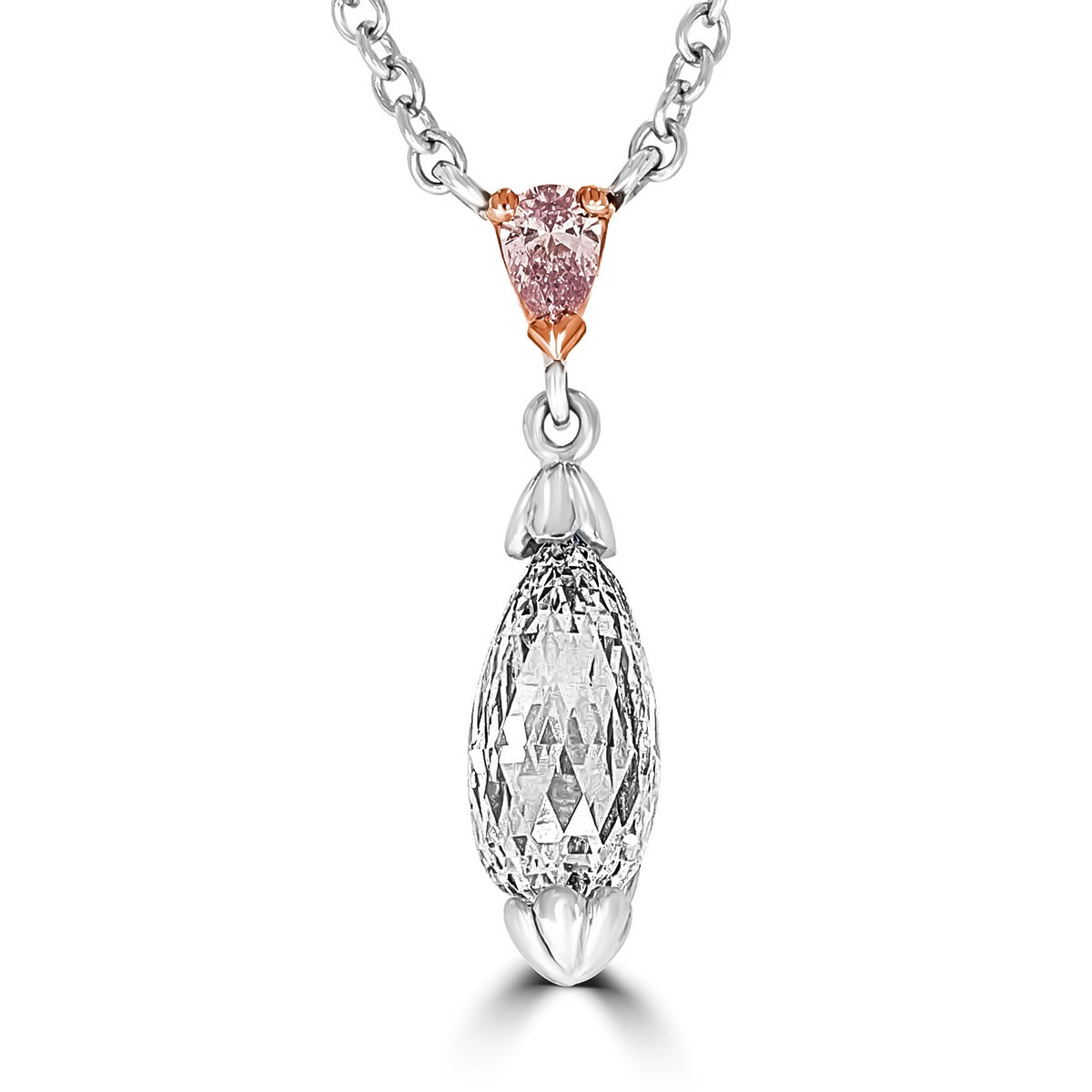 Argyle Pink & Briolette Diamond Necklace