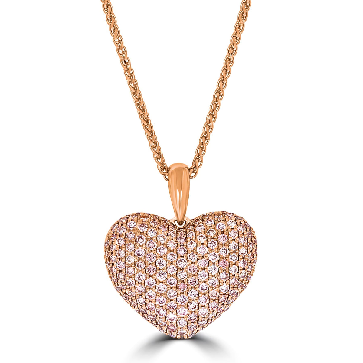 Pink Diamond Heart Pendant