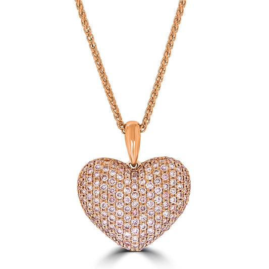 Pink Diamond Heart Pendant