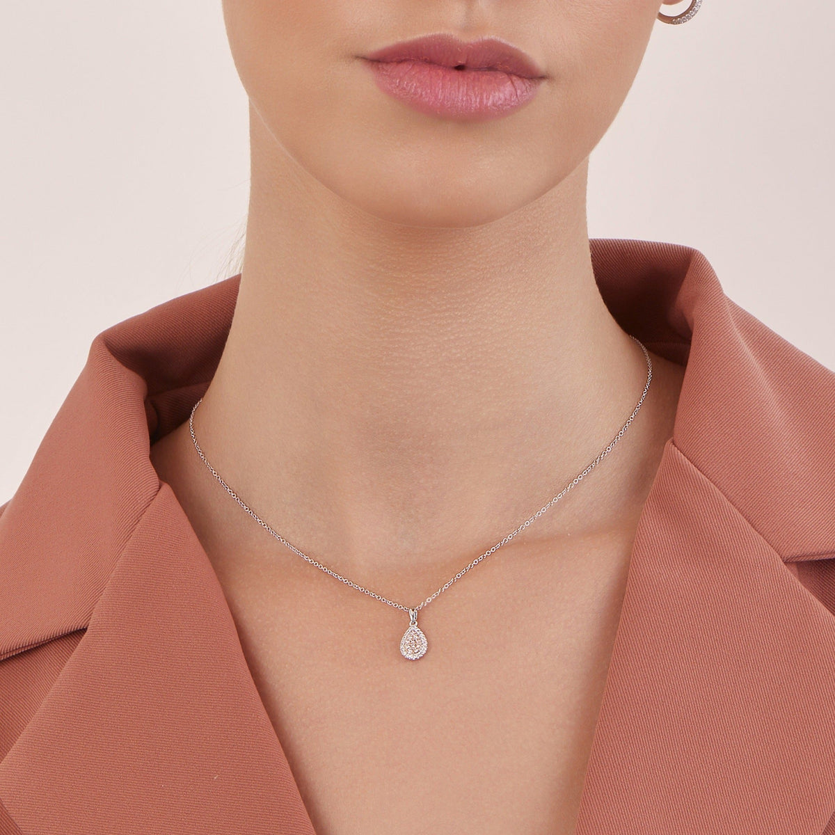 Eminence Pinks Diamond Pear Pendant | White Gold