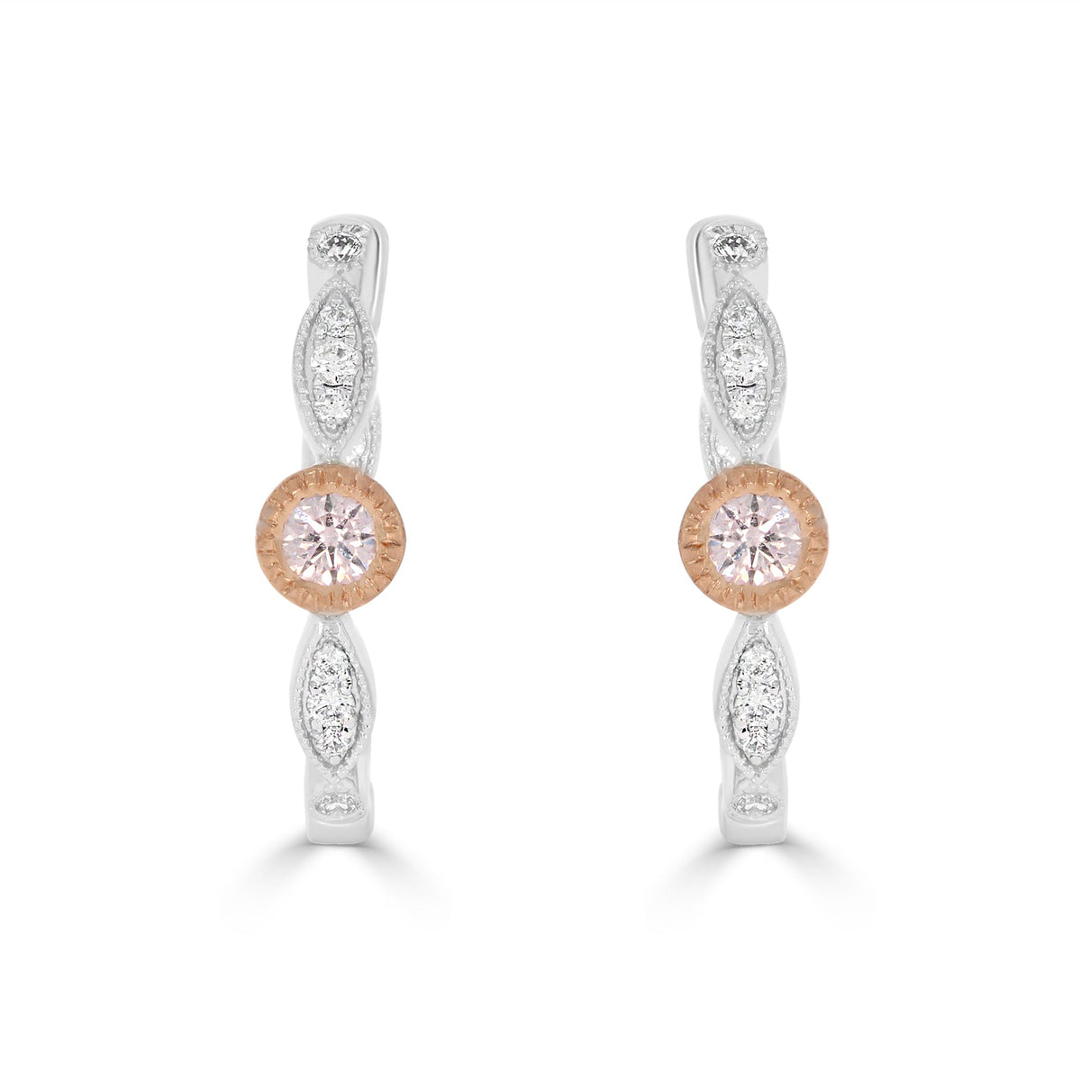Argyle Pink Diamond Hoop Earrings - Rosendorff Diamond Jewellers
