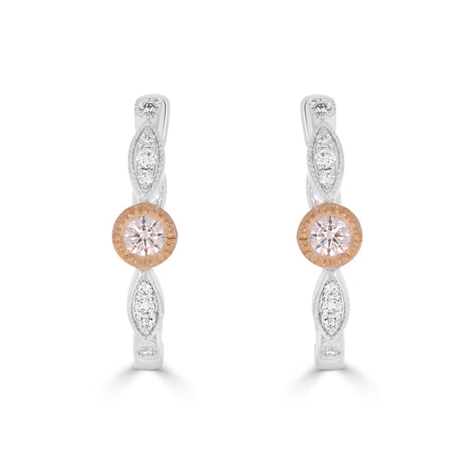 Argyle Pink Diamond Hoop Earrings - Rosendorff Diamond Jewellers