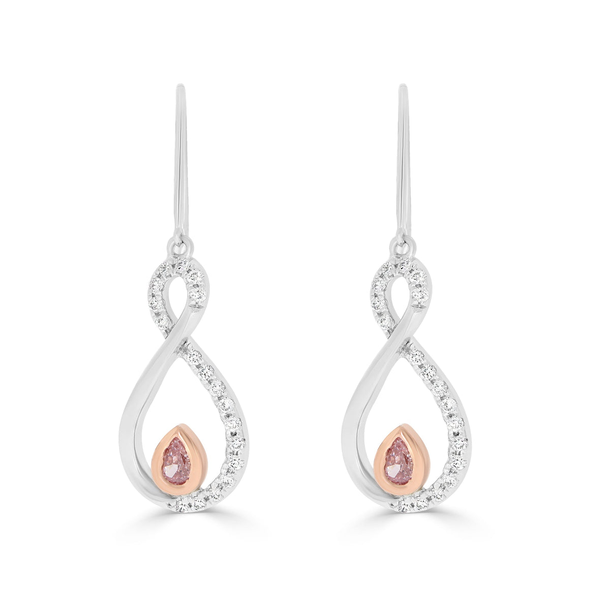 Infinity Pink Drop Earrings (6095636758690)