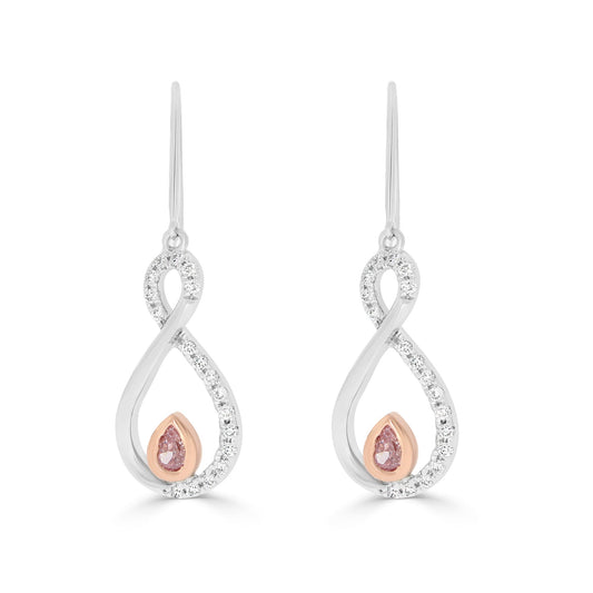 Infinity Pink Drop Earrings (6095636758690)