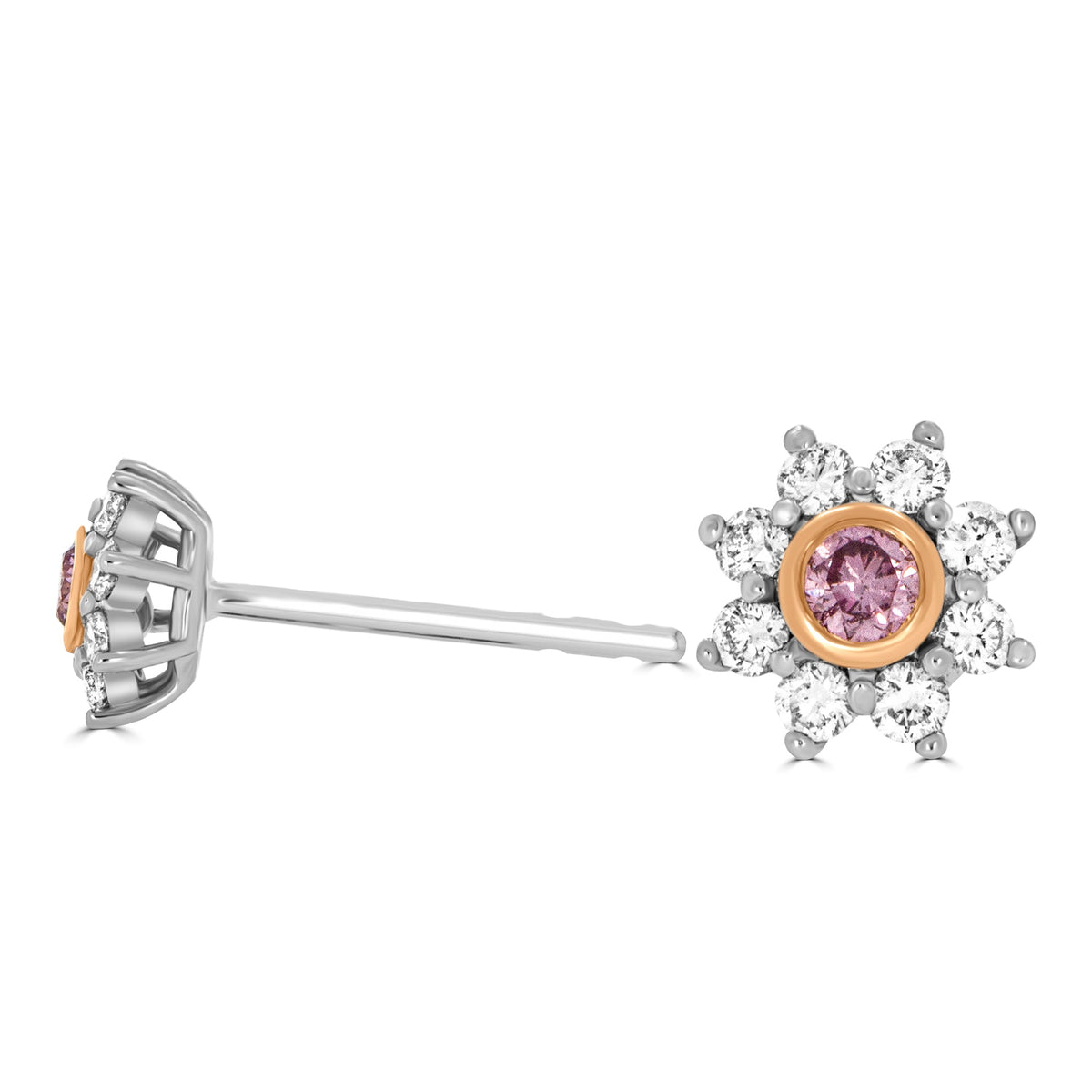 Fancy Purplish Pink Diamond Earrings
