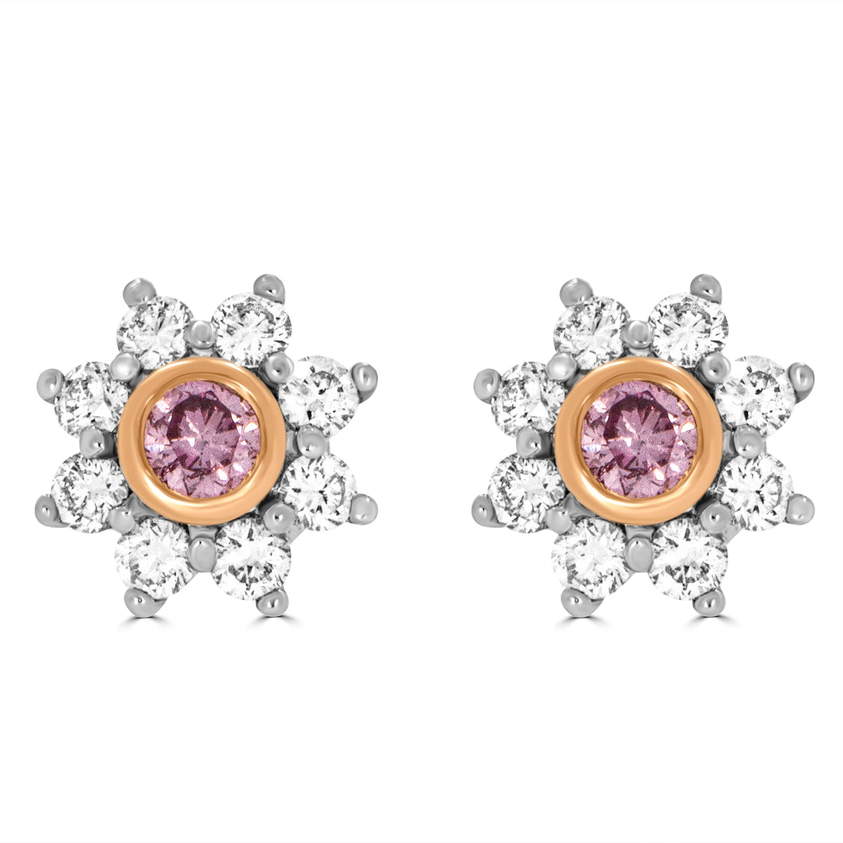 Fancy Purplish Pink Diamond Earrings